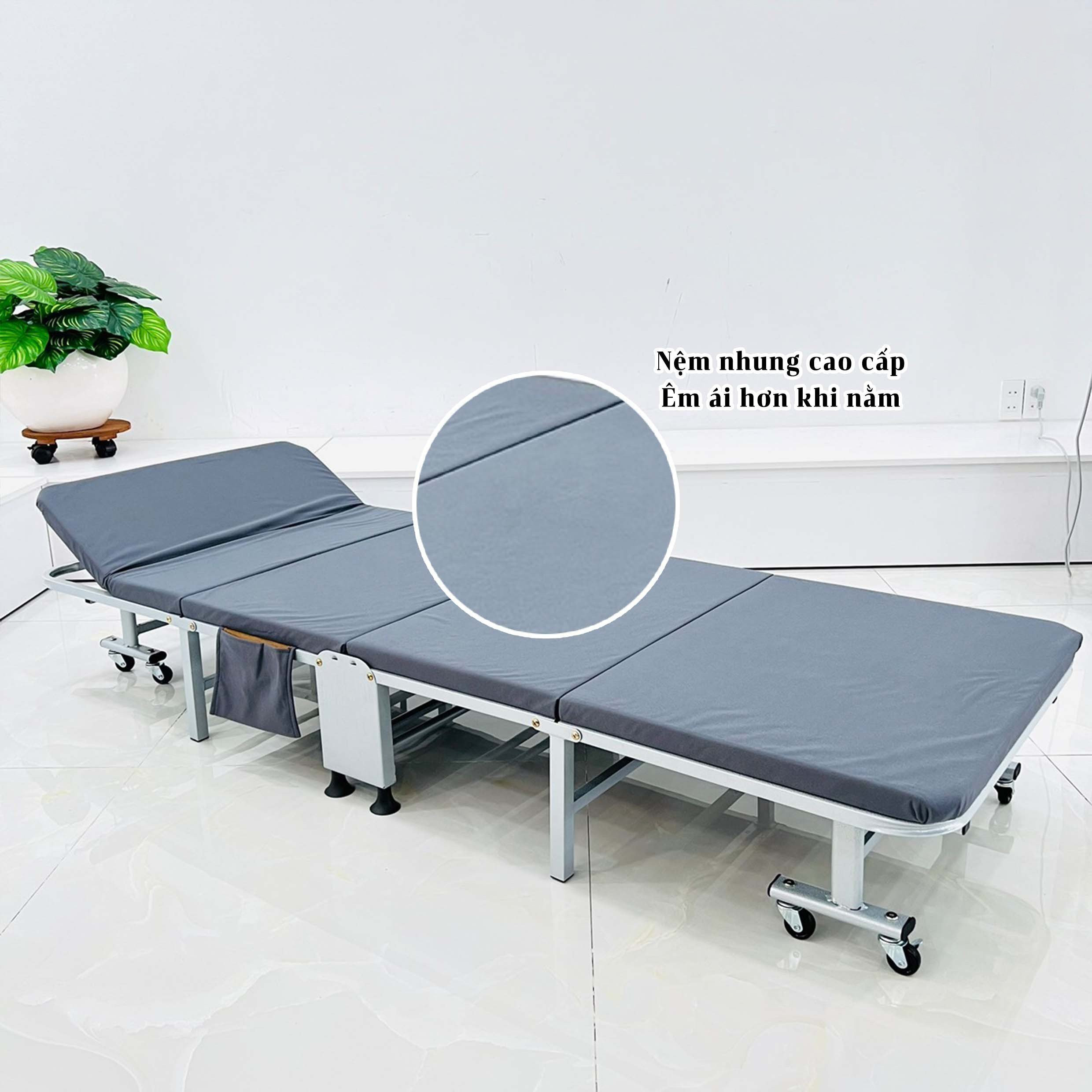 [ RỘNG 70CM ] GIƯỜNG NỆM XẾP GẤP BỐN SUMIKA 386 - TẢI TRỌNG 300KG - BẢO HÀNH 1 NĂM - MIỄN PHÍ VẬN CHUYỂN TẬN NHÀ .